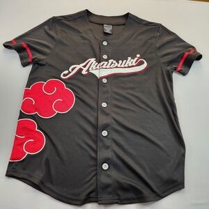 BoxLunch Naruto Shippuden Shirt Mens Medium Baseball Jersey Akatsuki Knit Black